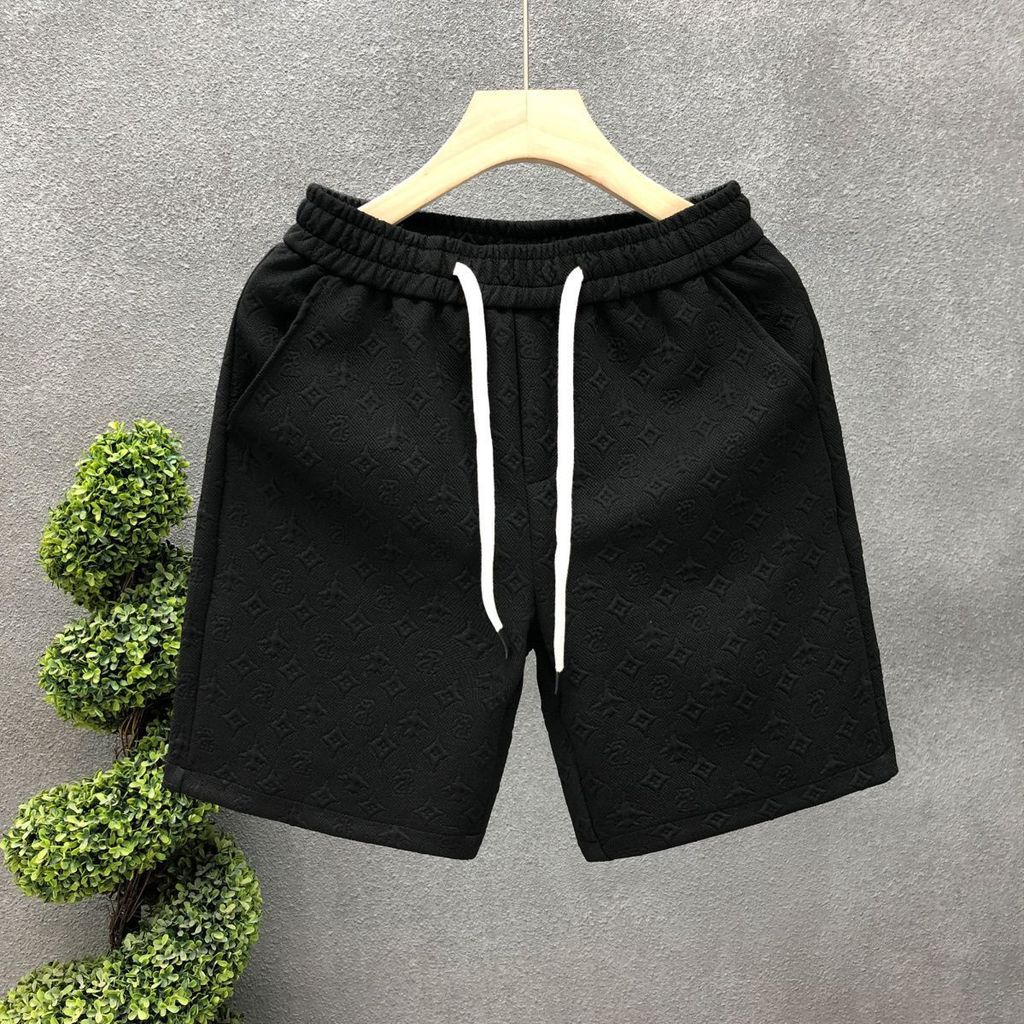 Quần short thể thao nam màu trơn có thắt lưng