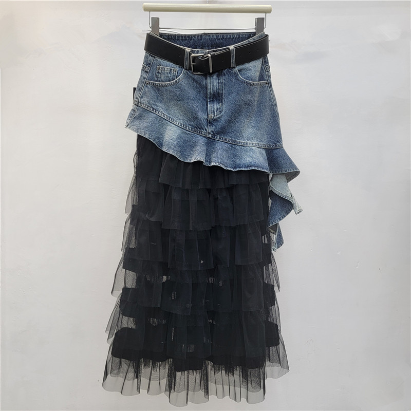 Lưới Khâu Xù Denim Midi cho Nữ - Phong Cách Mới Mùa Hè 2026