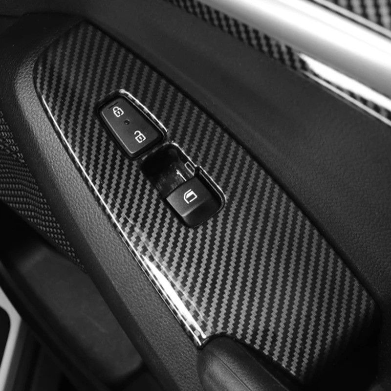 Dành Cho Xe Kia SELTOS 2021-2025 Xe Xoay Sợi Carbon Cửa Sổ Nút Công Tắc Có Viền Phần Nội Thất LHD