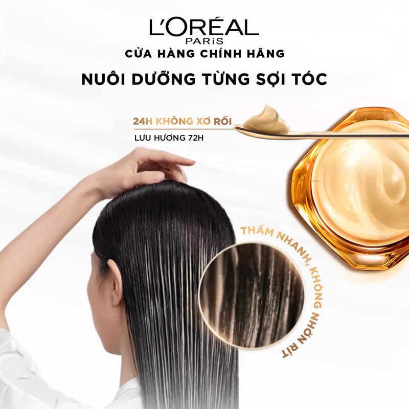 Mặt nạ ủ tóc chuyên sâu gold peptide phục hồi hư tổn giúp suôn mượt tóc L’Oreal Paris Extraordinary Oil Mask 250ml