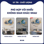 Đồng hồ treo tường nghệ thuật sáng tạo, đồng hồ treo tường có đèn LED, đồng hồ treo tường decor cao cấp 357 — ảnh 3