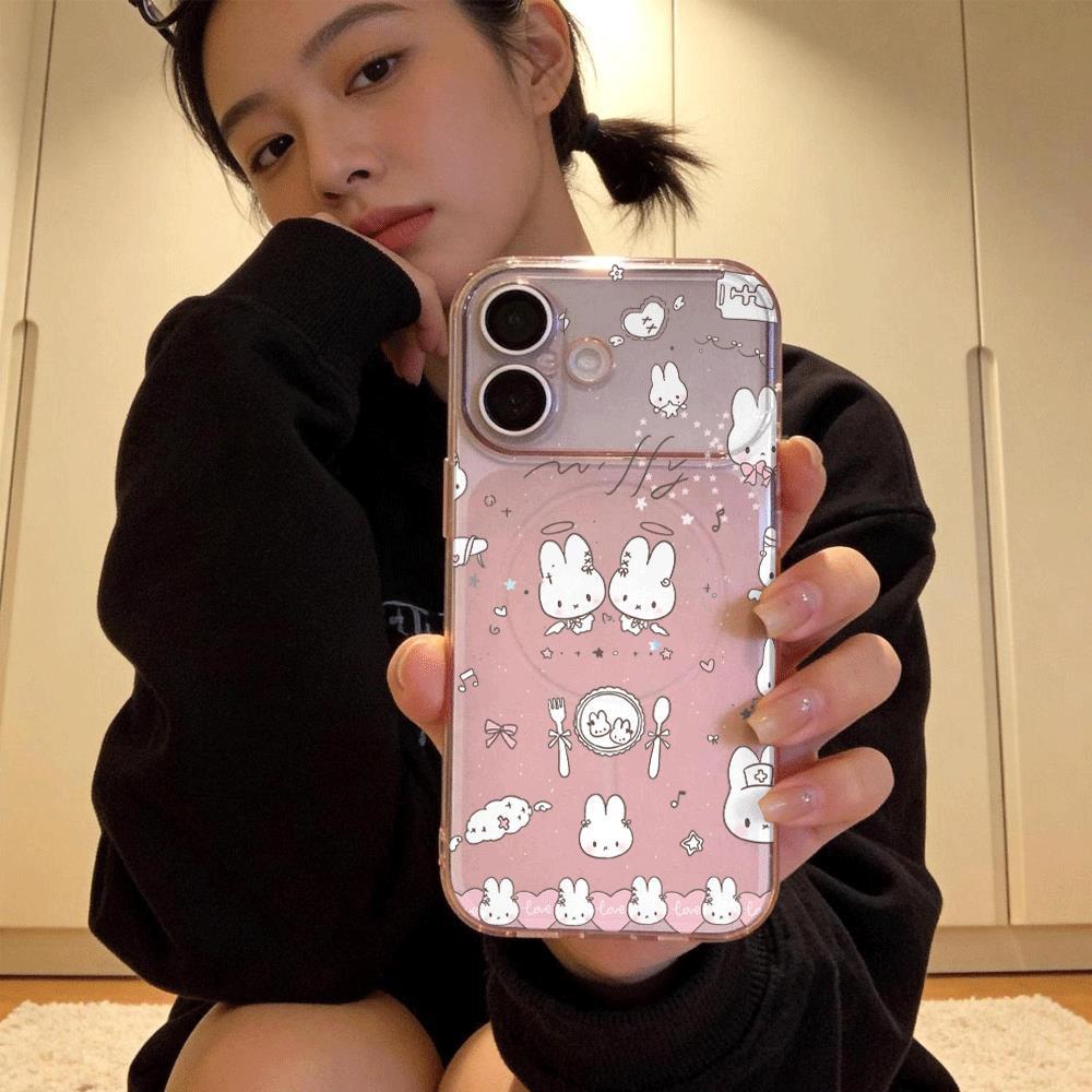 Thỏ hình  vẽ đườ nétVỏ bảo vệ Corning phù hợp cho điện đường noại iPhone 16/17 Pro Max,