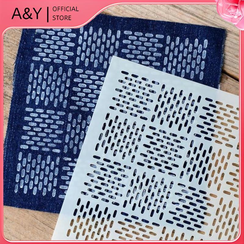 Bộ mẫu thêu A & Y Sashiko có thể tái sử dụng Quilting Stencil cho các dự án may vá DIY thủ công Nhiều kích cỡ tùy chọn.