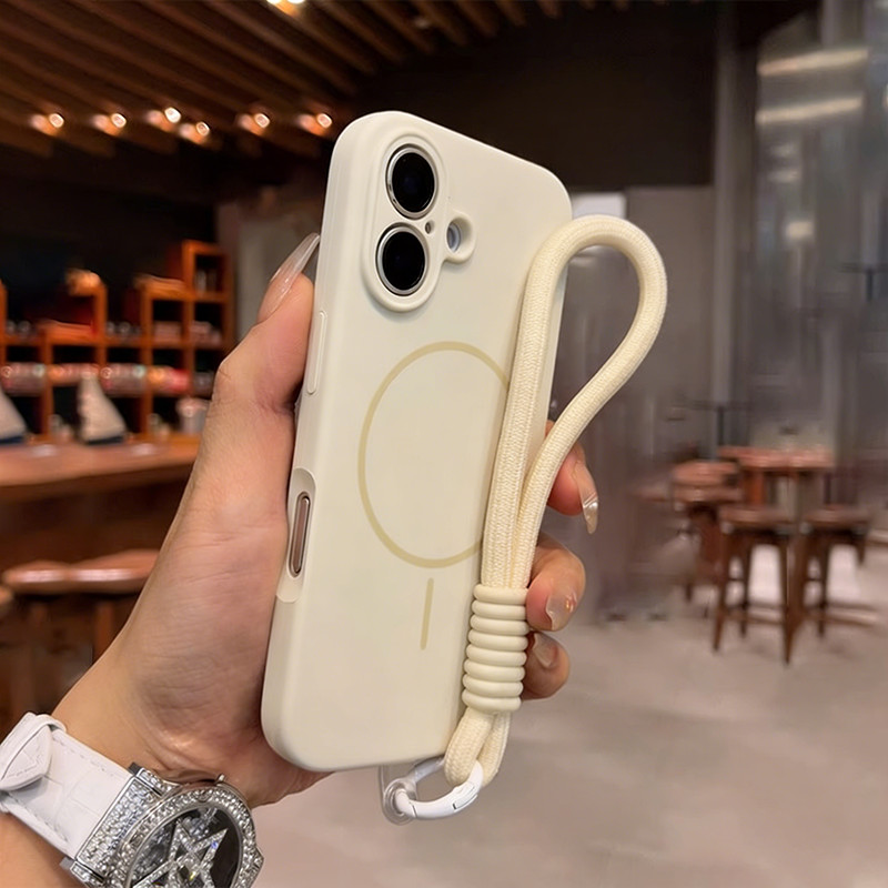 Ốp Lưng Silicon Nam Châm Cảm ứng Mềm Phù Hợp IPhone 17/16/15/14/13/12 Pro Max Ốp Mềm Chống Va đập Kèm Dây đeo