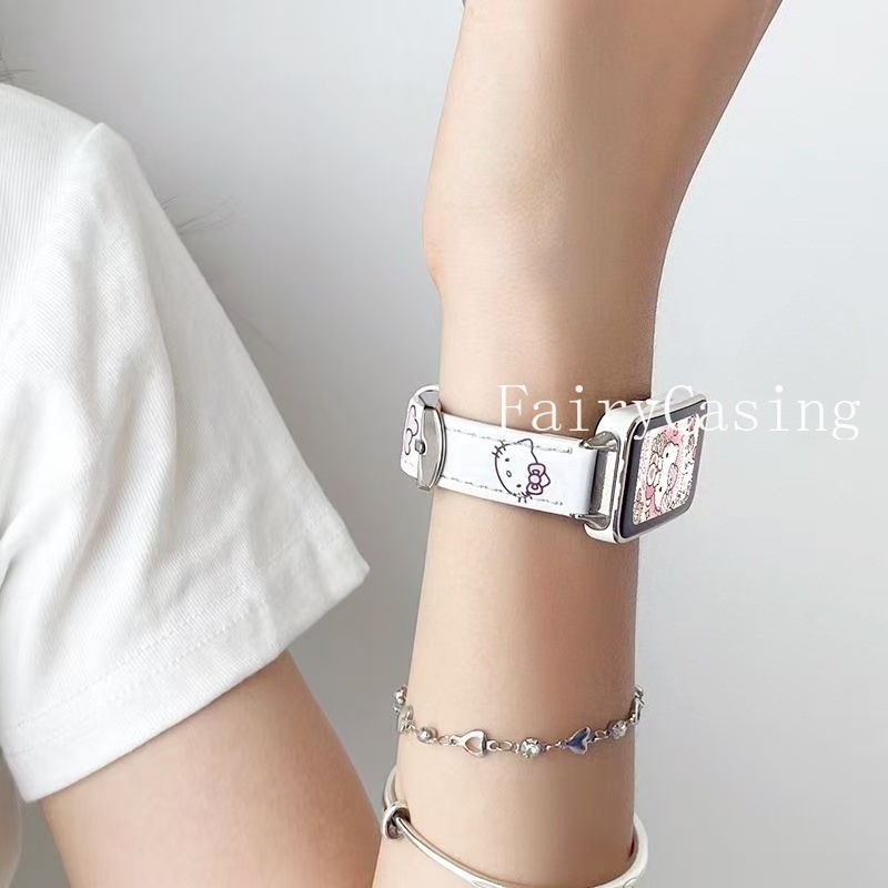 Dây đeo bằng da in hình hoạt hình cho Huawei Band 11 Pro 10 9 8 Vòng đeo tay thay thế cho Huawei Watch Fit 3 4 4pro Watchband