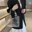 Túi Tote trong suốt HFTOY PVC Dung tích lớn Túi xách thạch chống thấm nước dành cho nữ Đi biển Ví du lịch Túi đeo vai Thời trang mùa hè ~
