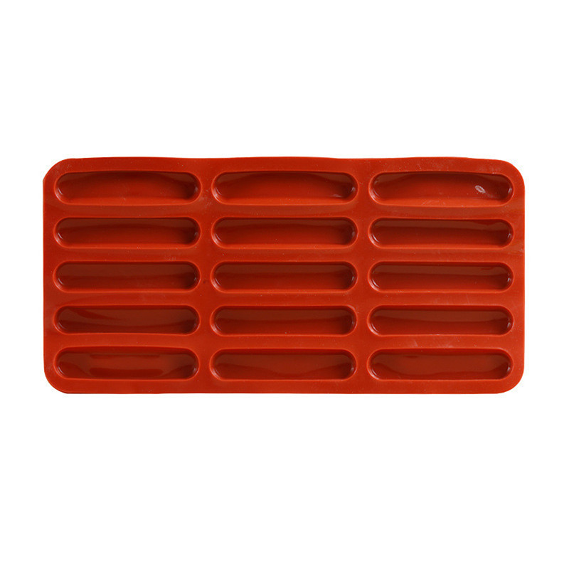 < WHPHous-t > Tiramisu Finger Cookiesmercial Silicone Non-sti Diy Dụng cụ làm bánh cho gia đình Chịu nhiệt độ cao 15 khuôn Đẹp