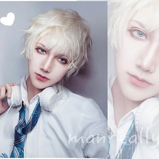 Wig/ Tóc giả nguyên đầu BẠCH KIM tóc ngắn Cosplay hóa trang Nam/ Nữ HaminStore
