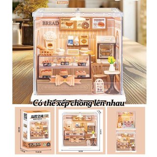 Mô hình nhà búp bê DIY – Lắp ghép có đèn LED – 6 mẫu bếp/phòng/tiệm – Dễ ráp, xếp chồng –Cho trẻ 14+ – Quà tặng sáng tạo