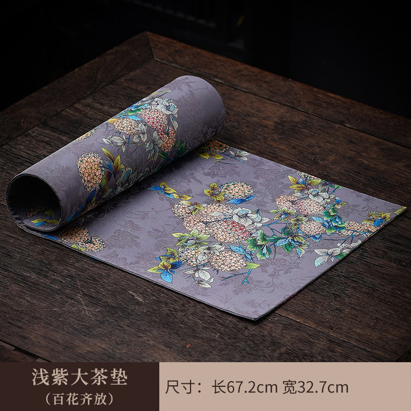 [Sẵn Sàng] Khăn Trải Bàn Trà Lụa Hương Vân (Xiangyun)  Phong Cách Tân Cổ Điển Runner Bàn Trà Zen Thảm Cách Nhiệt Decor Cao Cấp (Đa Năng)