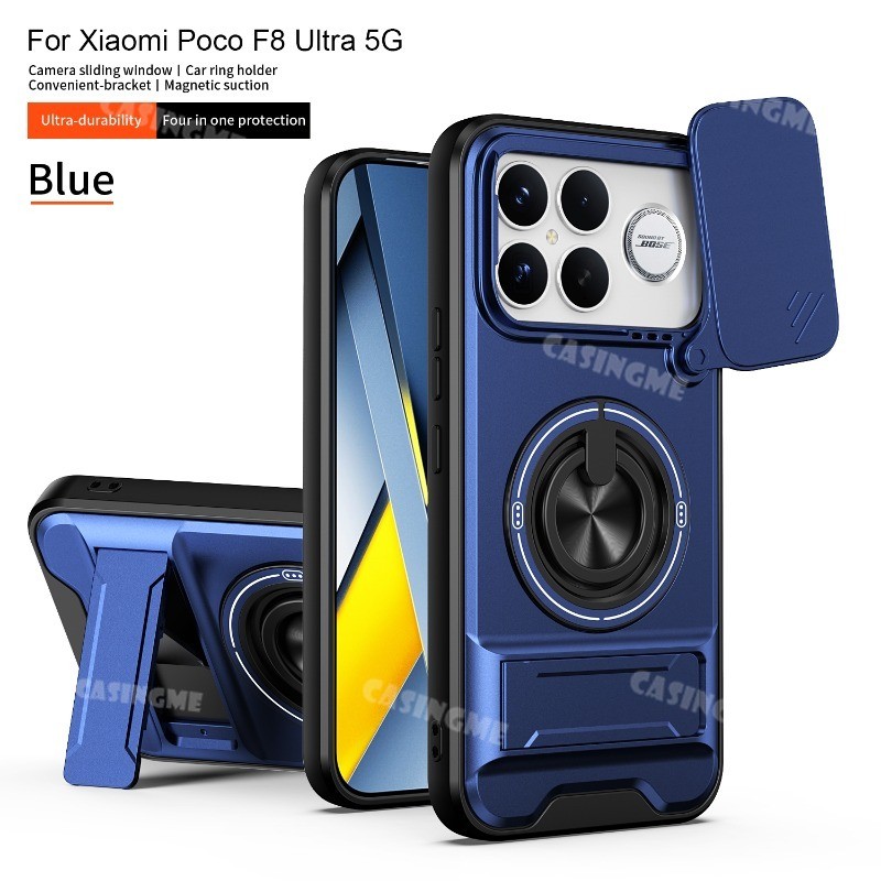POCO F8 Ultra 2026 Armor Holder Vỏ điện thoại từ tính cho POCO F8 F6 F7 F5 F4 X8 Ultra Pro Max 4G 5G Giá đỡ bảo vệ sạc không dây Vỏ chống sốc