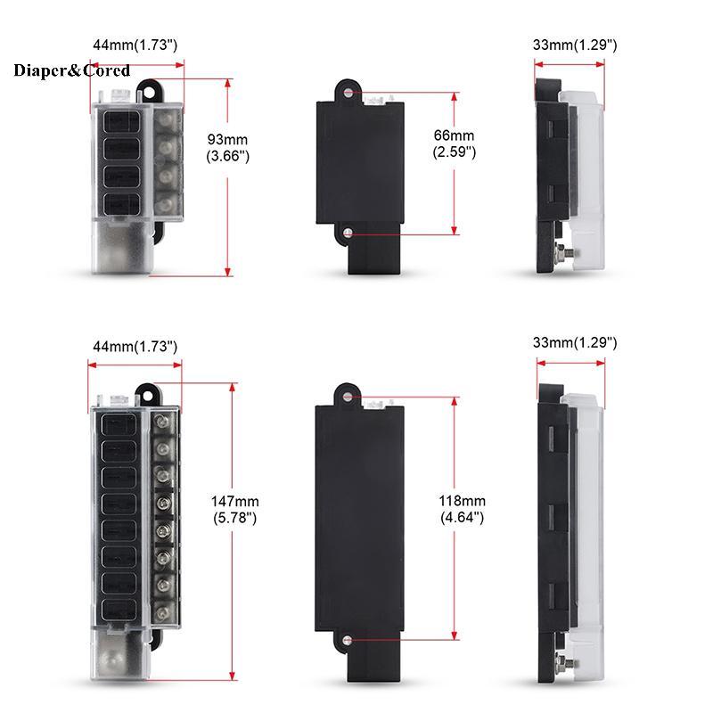 DIAPER & CORED 12V 24V Hộp cầu chì chèn trung bình đa năng 4 8 chiều cho ô tô Tru Mini Van Bảo vệ nguồn Dự án điện YTH