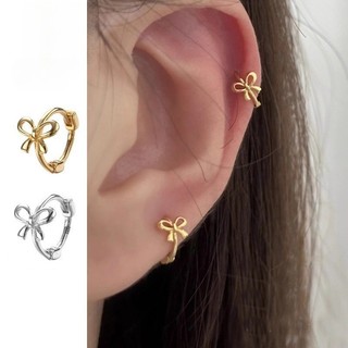 Bướm Nơ Tròn Bông Tai Mini Màu Vàng Không Gây Dị Ứng Cho Bé Gái
