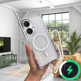 Thích hợp cho vỏ điện thoại VIVO Y05 4G VIVO V70 FE bốn góc chống rơi trong suốt vỏ mềm dây tay 0037