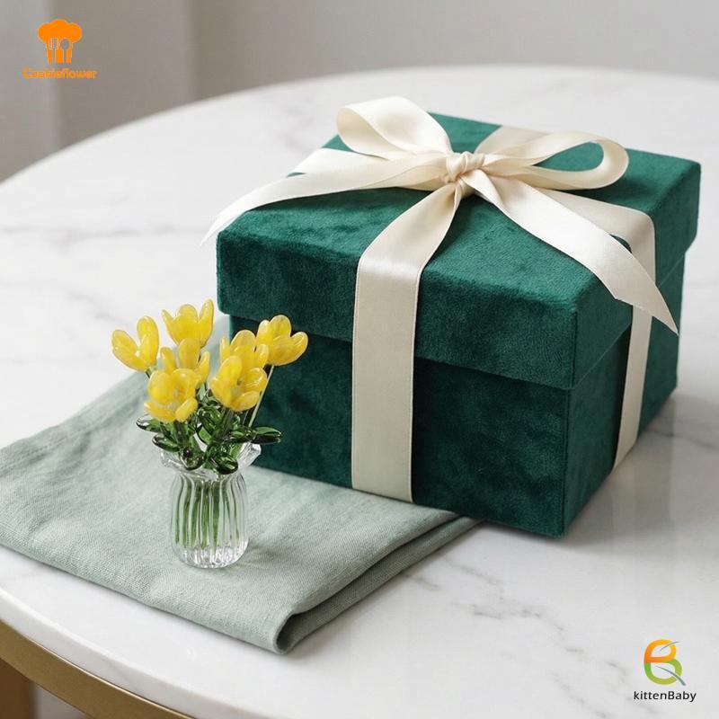 [Kitten-t] 6 / 7 Chiếc Hoa Thủy Tinh Mini Sống Động Như Thật Mô Phỏng Hoa Thủ Công Điêu Khắc Hoa Bó Hoa Với Bình Hoa Trang Trí Nhà Cửa Quà Tặng Mới