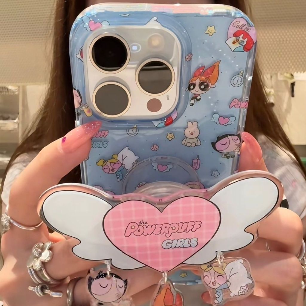 Powerpuff Girls Giá đỡ mặt dây chuyền túi khí nhất Công chúa Giá đỡ lười di động