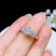 Nhẫn kim cương hình bạch tuộc bạc S925, phong cách thời trang đơn giản, size điều chỉnh được