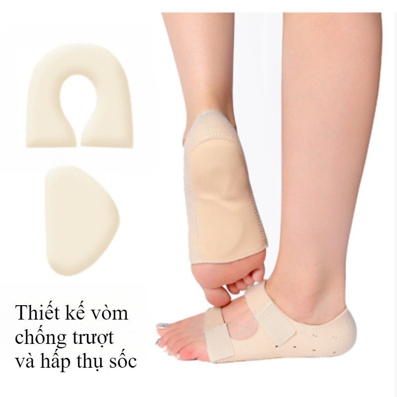 miếng đệm bảo vệ gót chân vải thân thiện da thoáng khí gel dày hấp thụ va đập điều chỉnh giảm đau