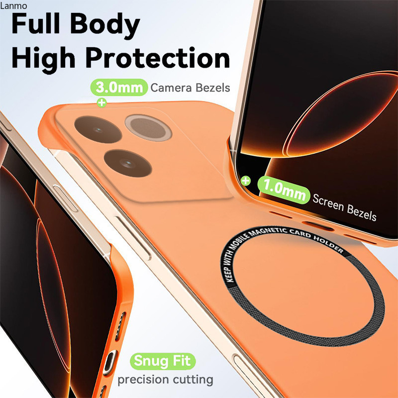 Mỏng Từ Tính Không Khung Cho VIVO S17e T2 iQOO Z7 Pro 5G Ốp Điện Thoại Mờ Chống Trầy Xước Vỏ PC Cứng Không Biên Giới Giáp Chống Sốc