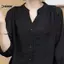 Áo Sơ Mi Màu Trơn KUZHEN Nữ Mùa Hè V-Ne Dài Tay Mourning Top HOT