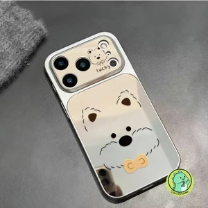 Ốp Điện Thoại Gương Bạc Cho OPPO Reno 15C 15 Pro Max Mini 14 13 Pro Find X9 X8S X8 Plus Pro Ultra K12X 5G 4G Vỏ Sang Trọng Hoạt Hình Dễ Thương Westie Puppy Vỏ Mềm