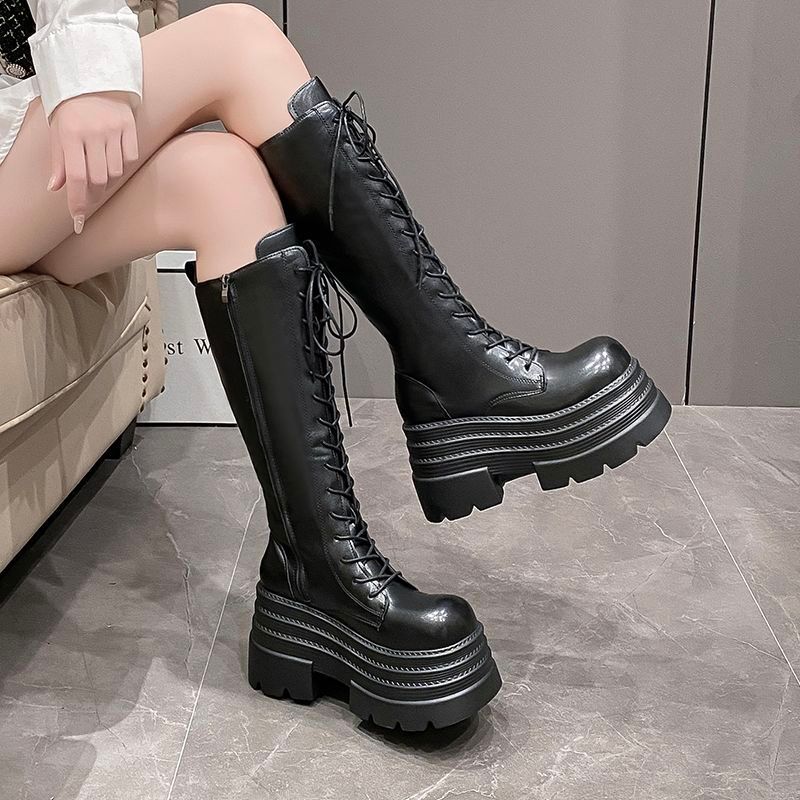 10cm Nhưng Giày Bốt Dài Đến Đầu Gối Giày Nữ Mùa Thu 2024 Phong Cách Mới Đế Dày Cao Đùi Chu Vi Chân Dài Hiệp Sĩ