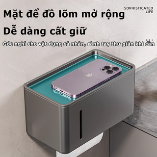 Hộp đựng Giấy Treo Tường Chống ẩm Chống ăn Mòn Lắp đặt Không Cần Khoan Hộp đựng Giấy Vệ Sinh Phòng Tắm
