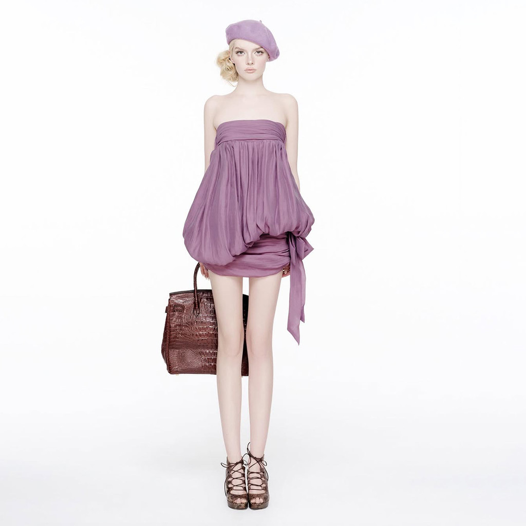 Cutenew Quấn Ngực Skinny Mini Váy Hông Viền Nơ Thiết Kế Thoải Mái Thoáng Khí Nữ Mùa Hè Pháp Phong Cách Nhẹ Nhàng