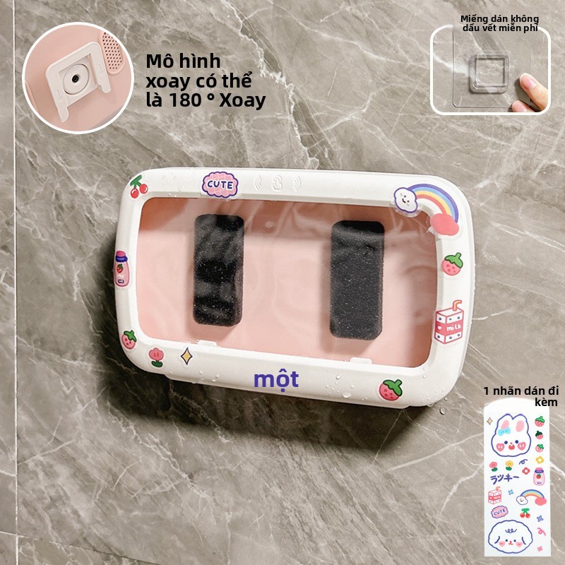 Giá đỡ điện thoại phòng tắm Hộp chống nước Giá vệ sinh Đồng hồ tắm treo tường Đồng hồ điện thoại di động Phim truyền hình Dụng cụ tiện dụng Giá đỡ nhà vệ sinh PPYYP