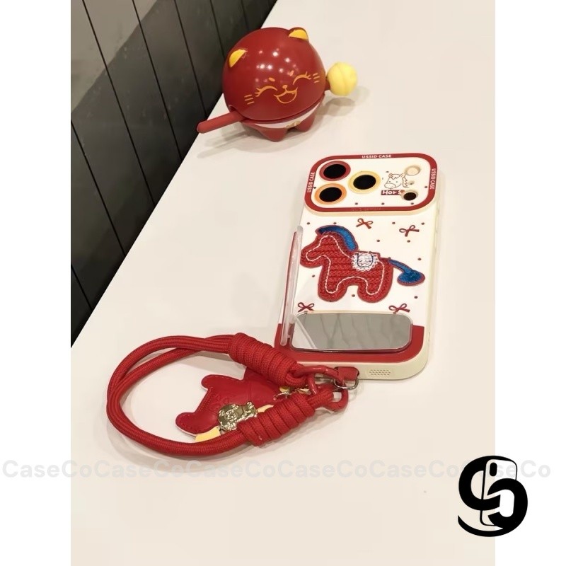Ốp Lưng Cho Oppo A6pro A5i A3X A3 A5 Pro A18 A38 A15 A60 A7 A76 A79 A17 A54 A16 A55 A58 Vỏ vòng tay ngựa đỏ năm mới