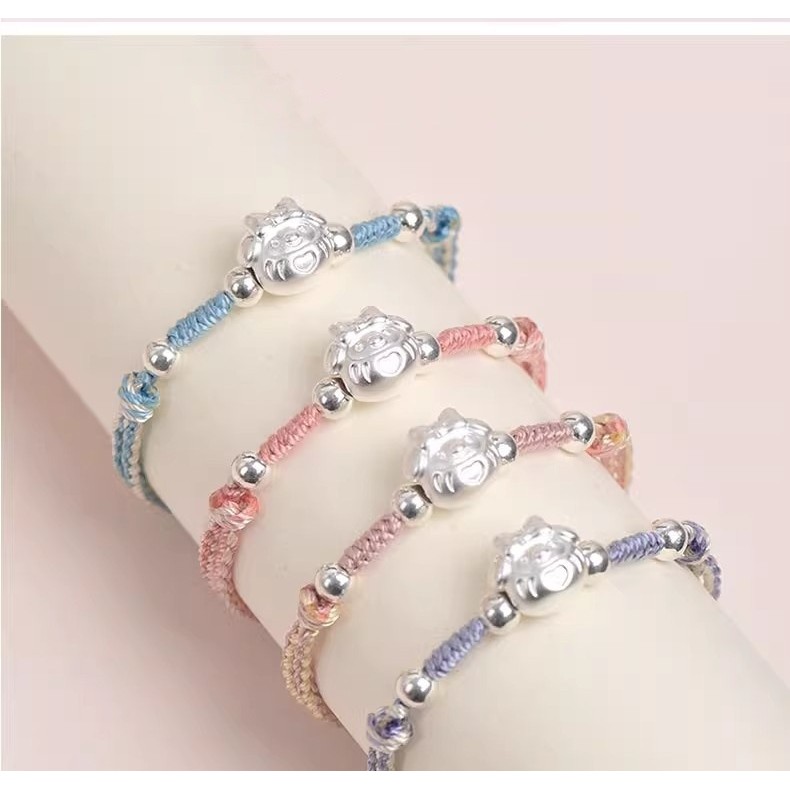 Vòng tay giai điệu dễ thương bằng bạc 999 Sterling