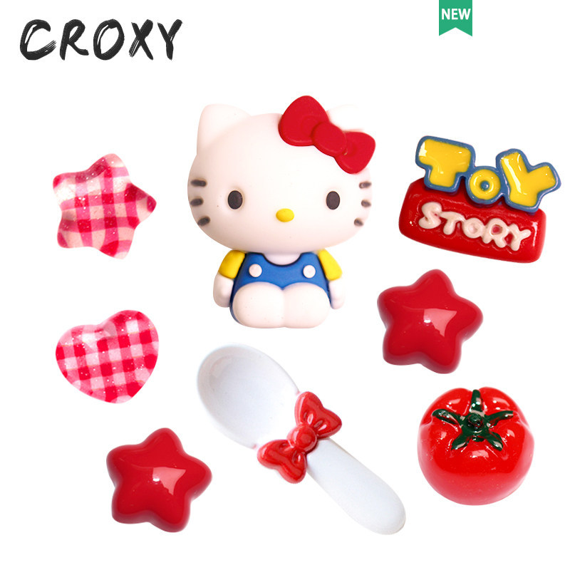 Phụ Kiện Giày Lỗ Hellokitty Hoa Dễ Thương Cho Crocs, Có Thể Tháo Rời, Phụ Kiện Trang Trí Zhibixing