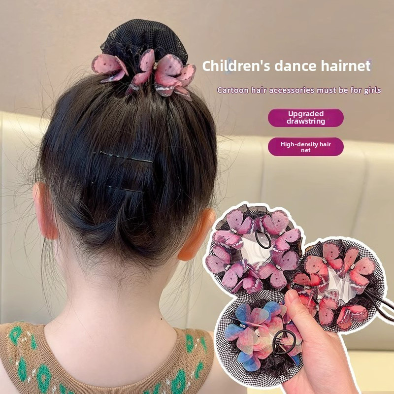 Lưới Tóc Khiêu Vũ Trẻ Em Cho Bé Gái, Lưới Tóc Chấm Điểm, Dụng Cụ Tạo Kiểu Tóc Khiêu Vũ Học Sinh