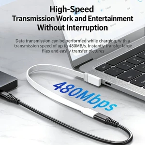 ONE 10 20 50cm Ngắn 100W Loại C Đến Loại C Cáp Dữ Liệu Khuỷu Tay 90 Độ 480mbps
