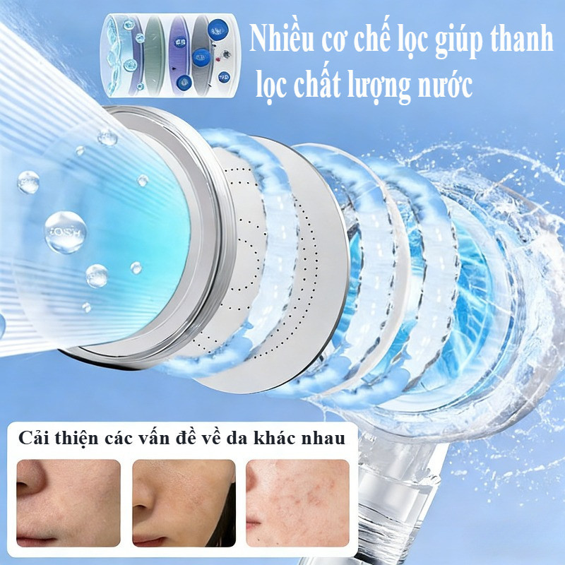 Vòi Sen Tăng Áp Lọc 2 Giai Đoạn, Loại Bỏ Clo & Tạp Chất, Bảo Vệ Da, Vòi sen nhà tắm,Vòi tắm cầm tay