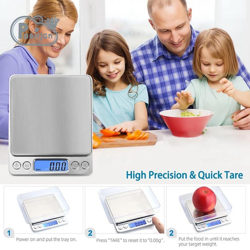Cân Thực Phẩm 3kg / 0,1g Cân Nhà Bếp Kỹ Thuật Số Trọng Lượng Gram Và Ounce Để Nướng Nấu Cà Phê Màn Hình LCD Móc Treo