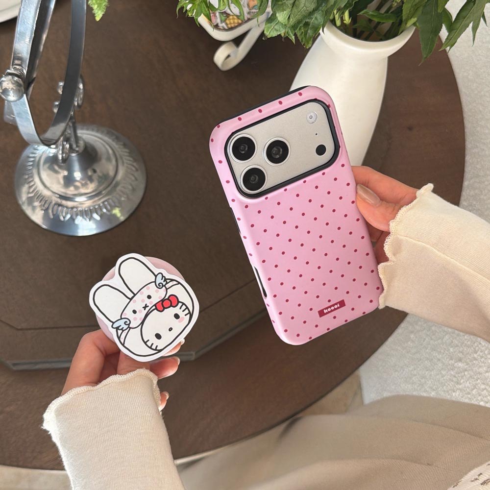 Ốp Lưng Cứng Tương Thích Với iPhone 13 14 14Pro 14ProMax 15 15Pro 15ProMax 16 16Pro 16ProMax 17 17Pro 17ProMax Vỏ Nam Châm Họa Tiết Điểm Sóng Hồng