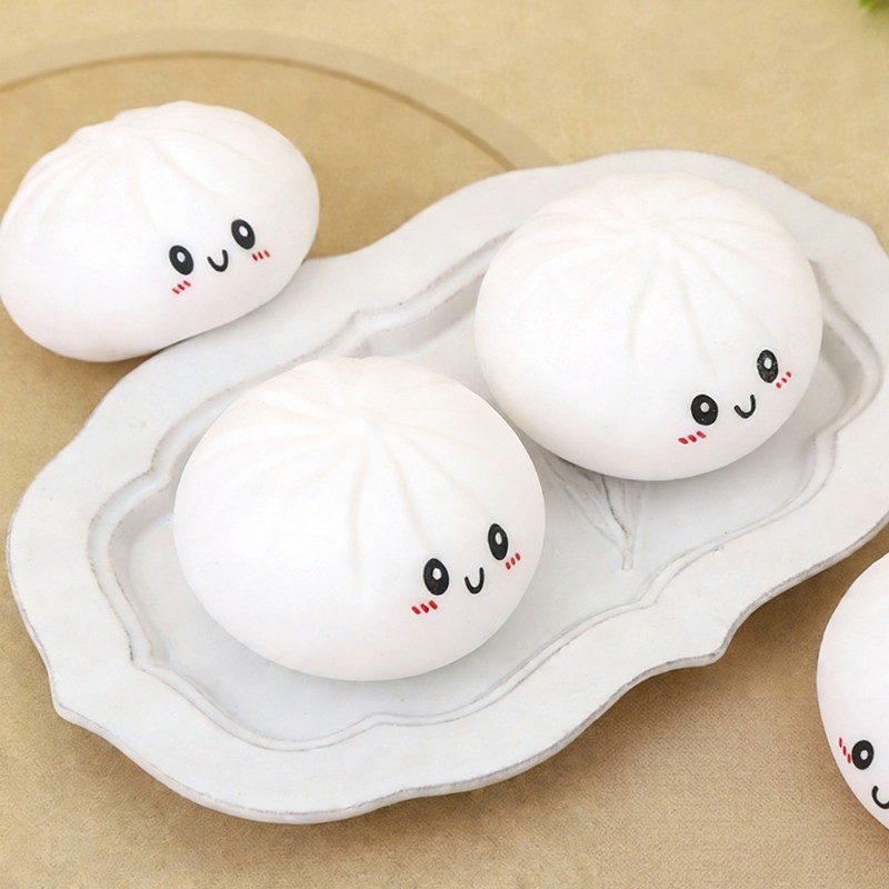 BTF Bánh Bao Cảm Giác Căng Thẳng Cho Trẻ Em Và Người Lớn Bóp Đồ Chơi Bột Co Giãn Có Hộp Hấp Trang Trí Văn Phòng Tại Nhà