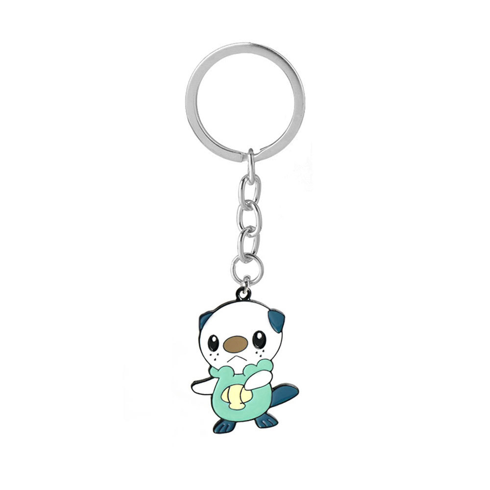 Anime Snivy Oshawott Metal Keychain Animal Logo Pendant Choker Car Keyring Men Boy Jewelry Gift