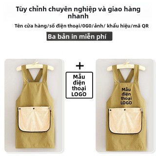 Tạp dề bếp chống nước, không lo bẩn, không tay, thời trang, dùng gia đình, phục vụ đầu bếp và làm đẹp móng tay 【Có thể tháo rời khăn tay】