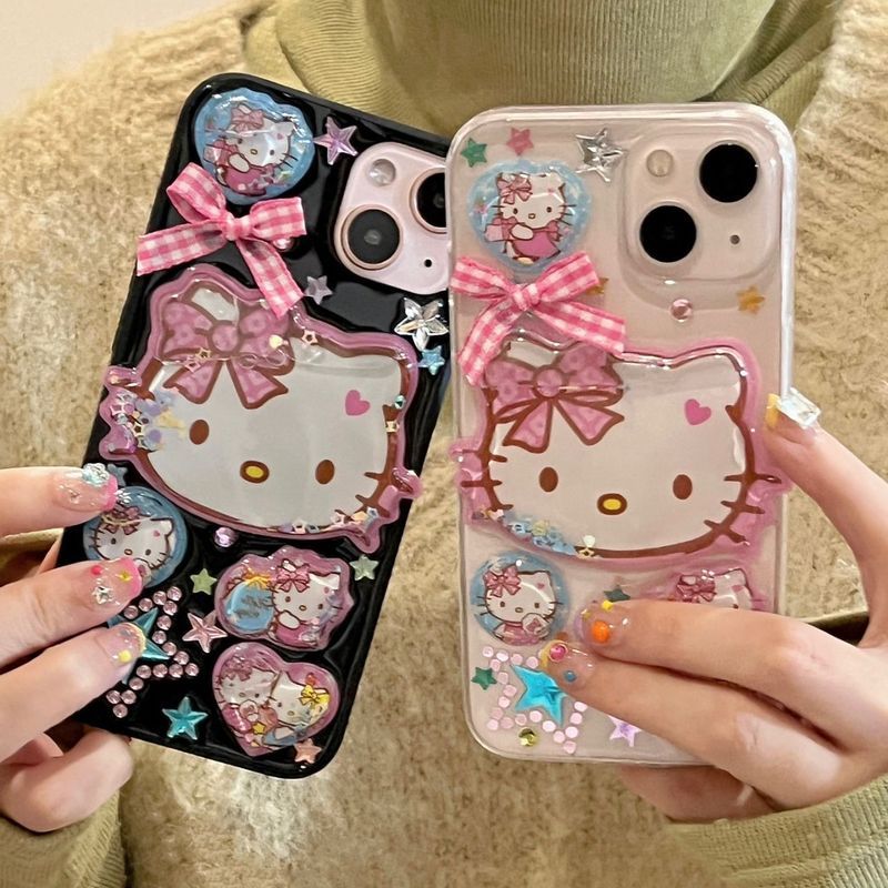 【✨Spot】[Vỏ điện thoại di động mèo KT hot girl] Apple 17air/iphone 16promax/15pro/14plus, chống rơi