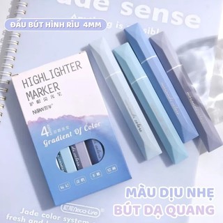 Bút highlight dạ quang - Hộp 4 bút đánh dấu pastel thiết kế gradual tiện dụng, lựa chọn hoàn hảo cho năm học mới