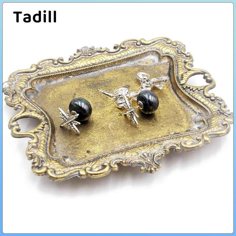 Thiết Kế Vintage Trượng Đĩa Khay 12.5x11.3cm Trang Trí Cho Đám Cưới Kỷ Niệm Quà Tặng Bông Tai Nhẫn Tổ Chức Đa Năng