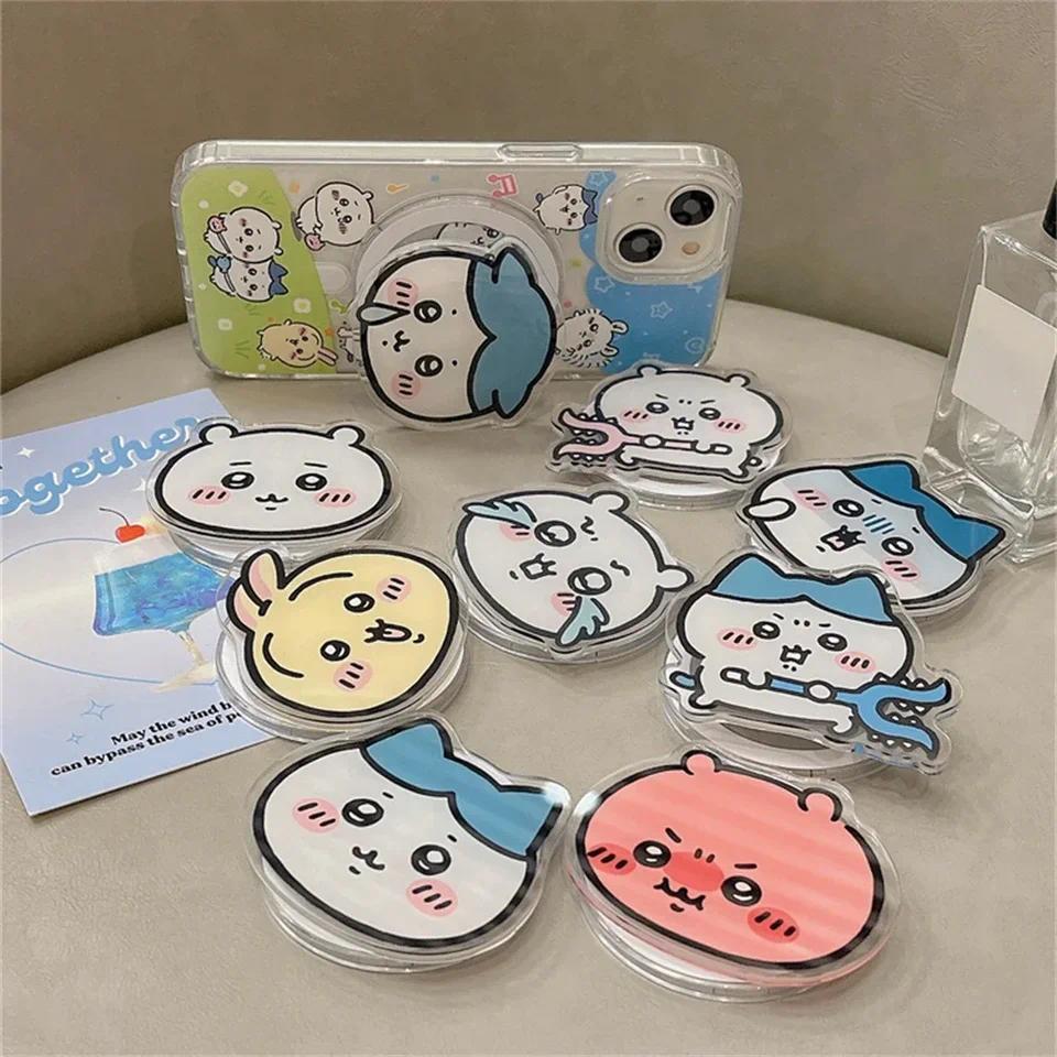 Chiikawa Funy Cartoon for Magsafe Magnetic Phone  Grip Tok Stand for IPhone Foldable Wireless Charging Case Holder