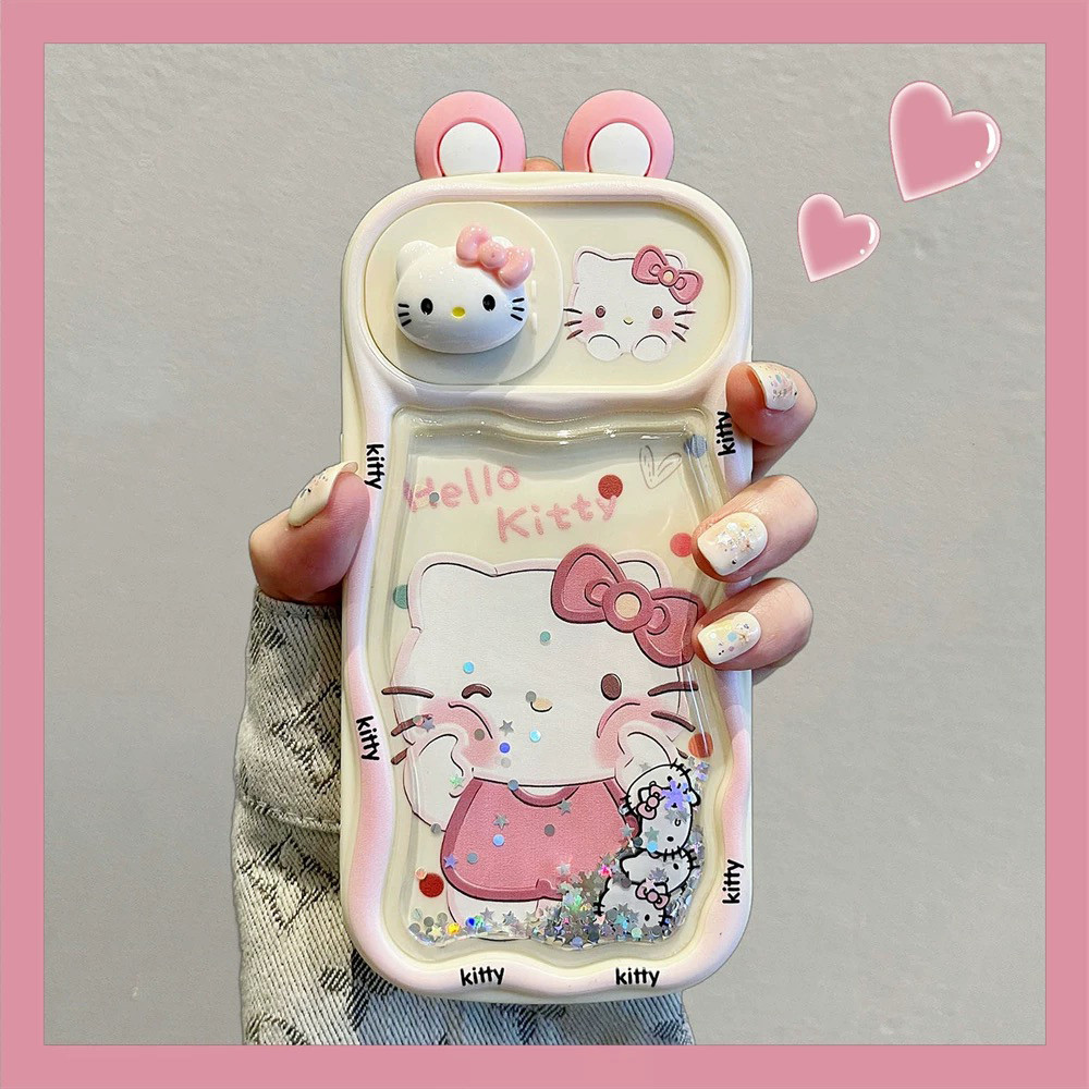 Ốp điện thoại cửa sổ trượt cát chảy 3D cho iPhone 17 Pro Max 16 Plus 15 14 13 12 11 Vỏ bảo vệ chống sốc