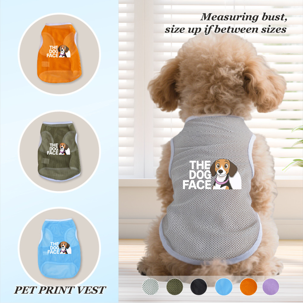 Áo vest cho thú cưng có kích cỡ S-2XL, in begle, có nhiều màu sắc và thoáng khí cho mùa hè, thích hợp cho cả sử dụng trong nhà và ngoài trời, và phù hợp với tất cả chó và mèo nhỏ.
