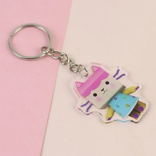 Gabby Dollhouse Acrylic Keychain Anime Peripherals Keyring Accessories Children School Bag Car Key Pendant