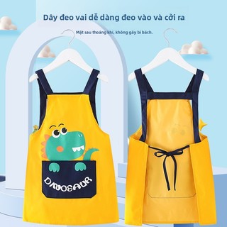 Trẻ Em Tạp Dề Tranh Quần Áo Bé Gái Ăn Yếm Bé Trai Chống Thấm Nước Ngược Mặc Bẩn Mẫu Giáo Nghệ Thuật Tranh Quần Áo
