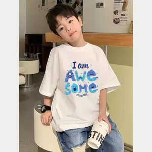 Thích Hợp Mùa Hè, Gái Trai Chất Liệu, Áo Hàng Mới, Nhỏ Trẻ, Phong Cách, In Tay, Cotton