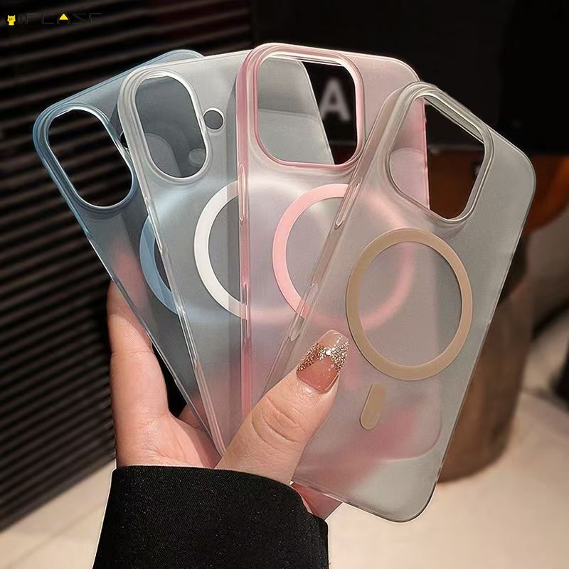 For Nothing Phone 3 3A Pro 2 2A Plus 1 CMF1 5G 4G Vỏ Điện Thoại Tích Hợp Từ Lỗ Lớn Vàng Đơn Giản Mờ Kinh Doanh Vỏ PC Cứng Trong Suốt